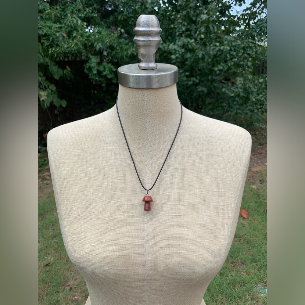 Handmade Stone/Glass Mushroom Amulet Necklace - Picture 2 of 11